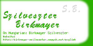 szilveszter birkmayer business card